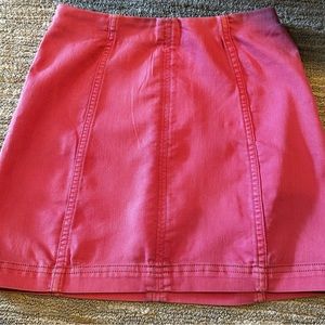 Free People Modern Femme Femme Denim Mini Skirt Rose Pink